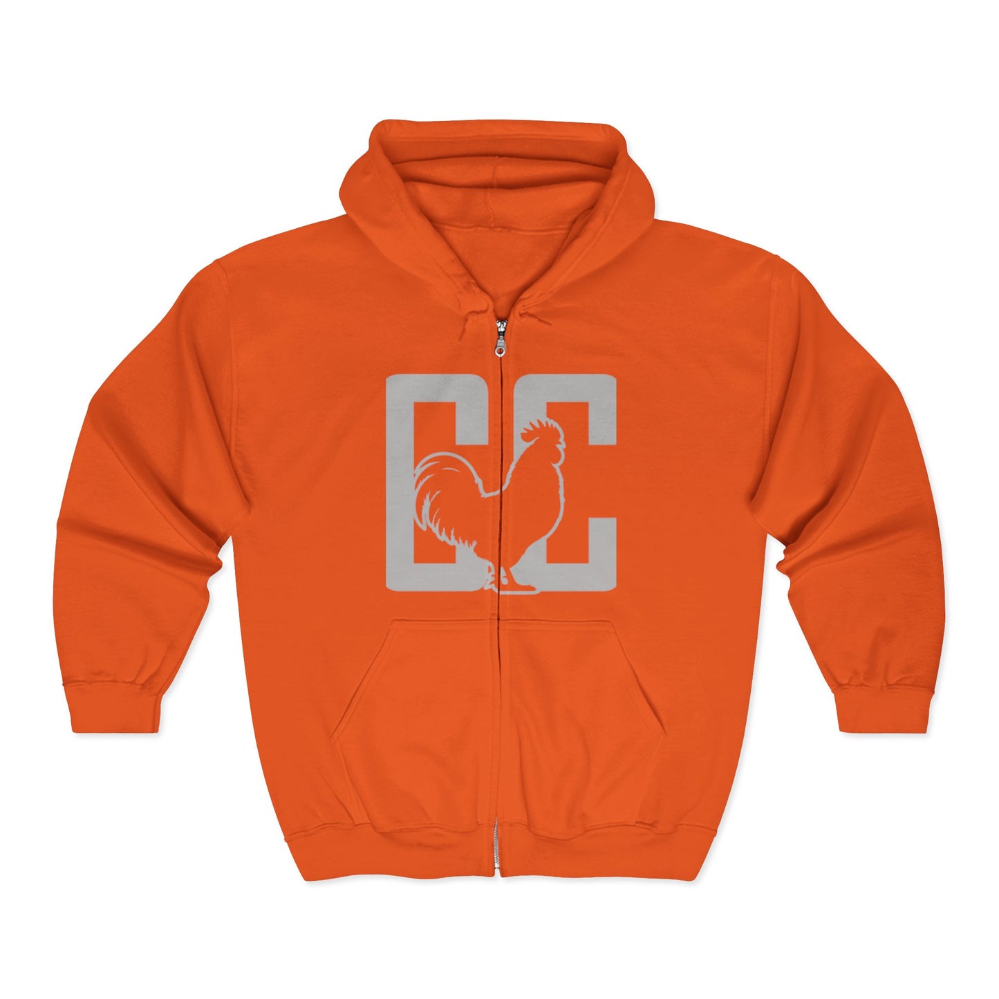 CC Full Zip Hooded Sweatshirt 2 Tone Logo on Back