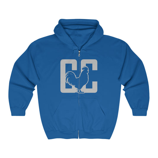 CC Full Zip Hooded Sweatshirt 2 Tone Logo on Back