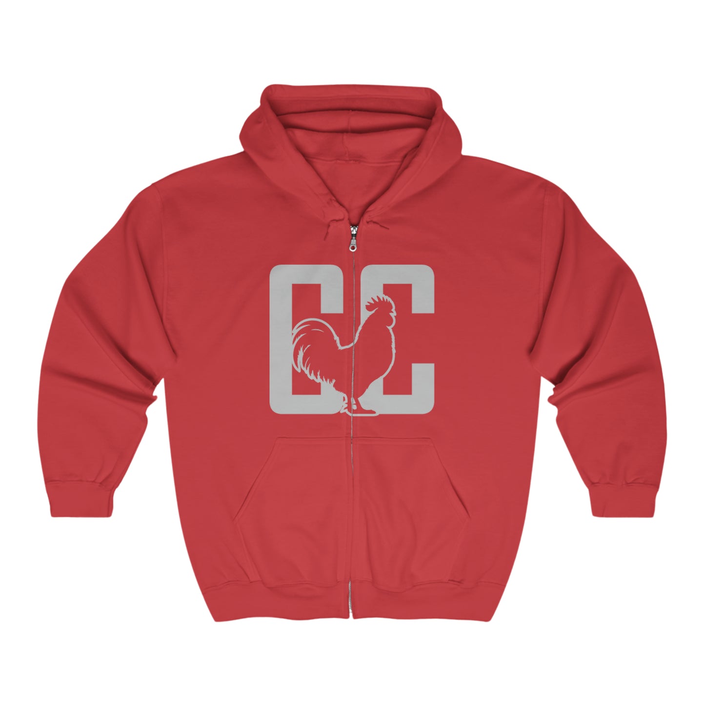 CC Full Zip Hooded Sweatshirt 2 Tone Logo on Back