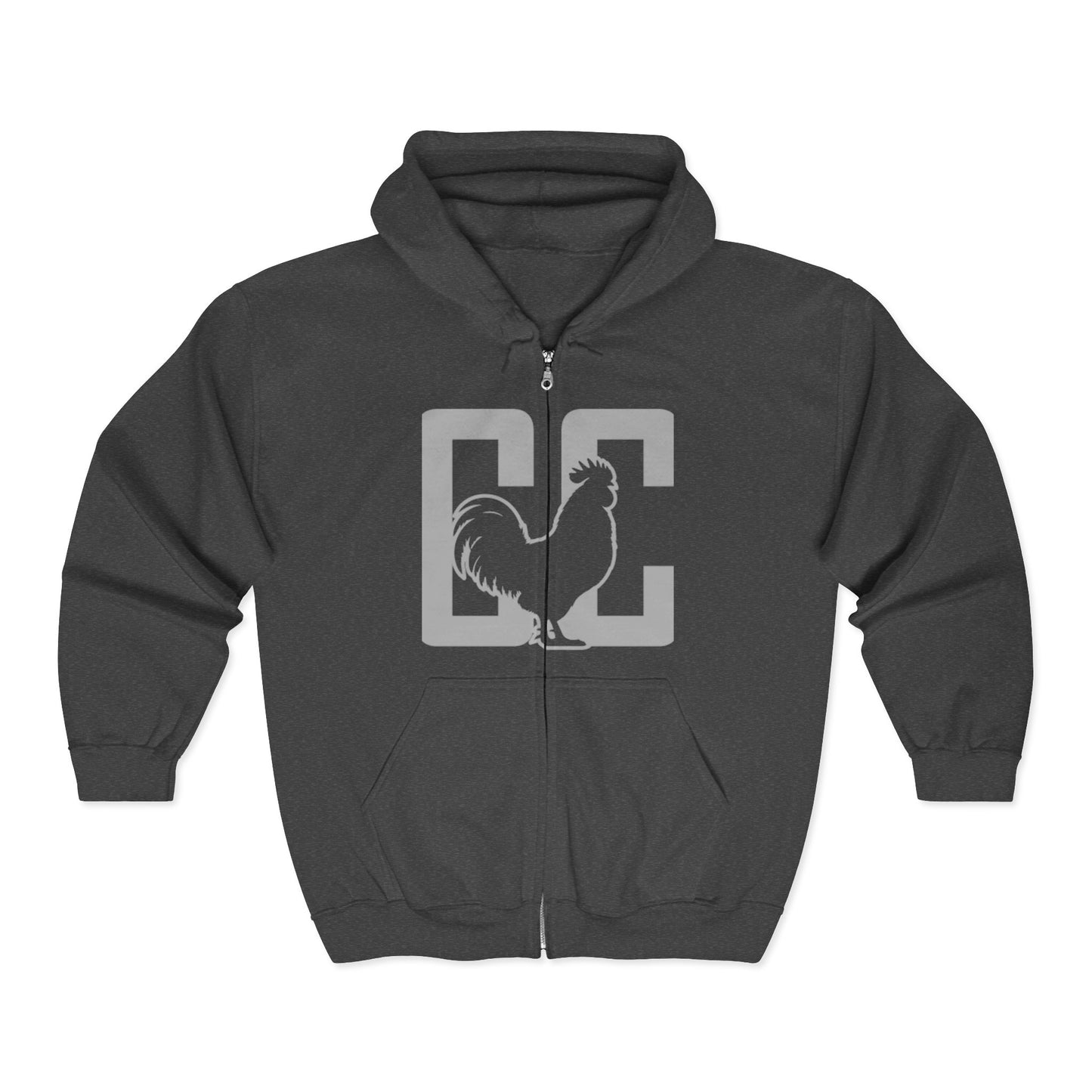 CC Full Zip Hooded Sweatshirt 2 Tone Logo on Back