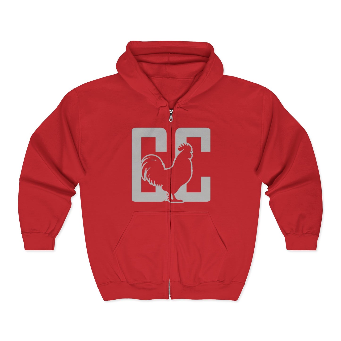 CC Full Zip Hooded Sweatshirt 2 Tone Logo on Back